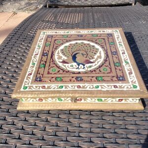 Wooden Meenakari Mukhwas Box Dry Fruit Box 10”x 10”.